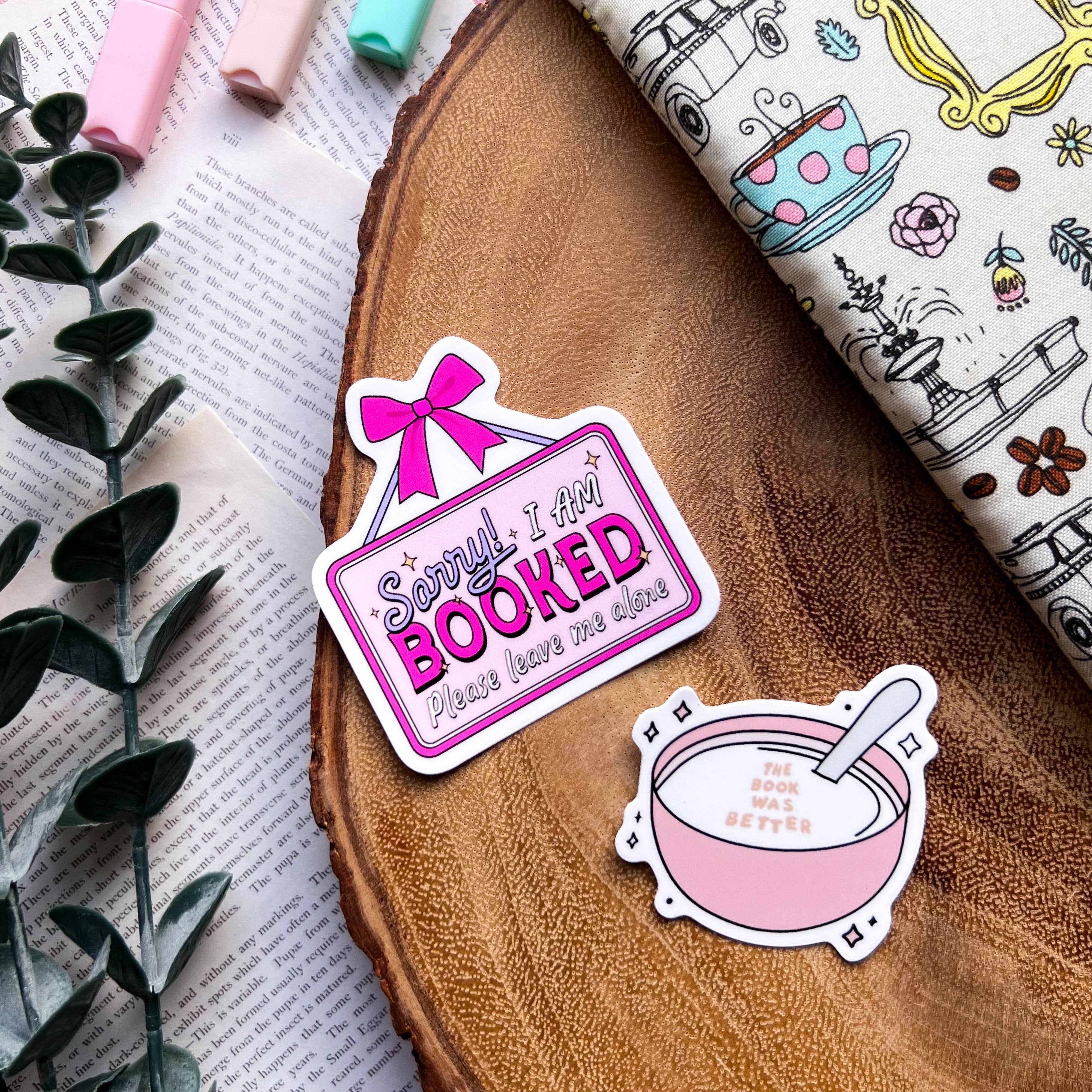 Pink Bookish Stickers