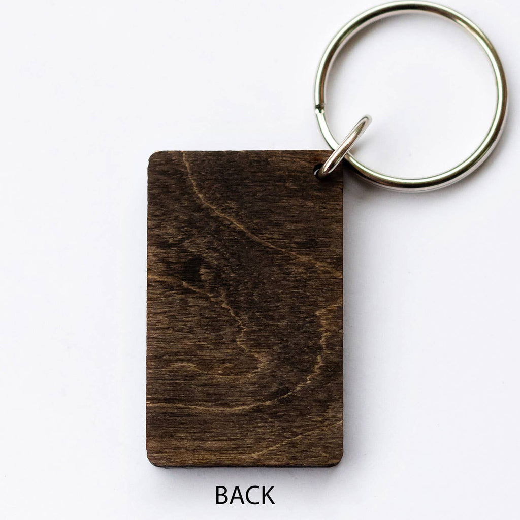 Tarot - 6 - The Lovers Full Color Wooden Keychain