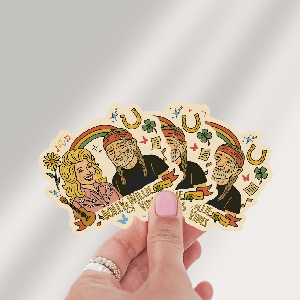 Willie and Dolly Vibes Sticker 