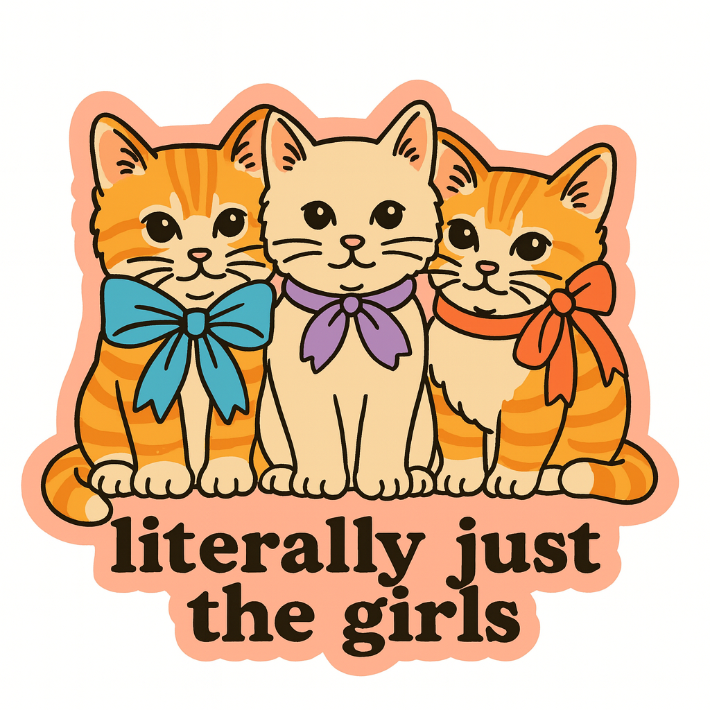 Literally Just the Girls Cute Cat Sticker