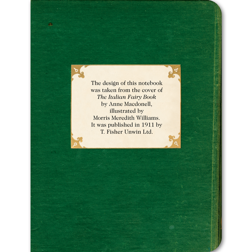 Fairy with Green Dragon - Vintage Book Cover Notebook